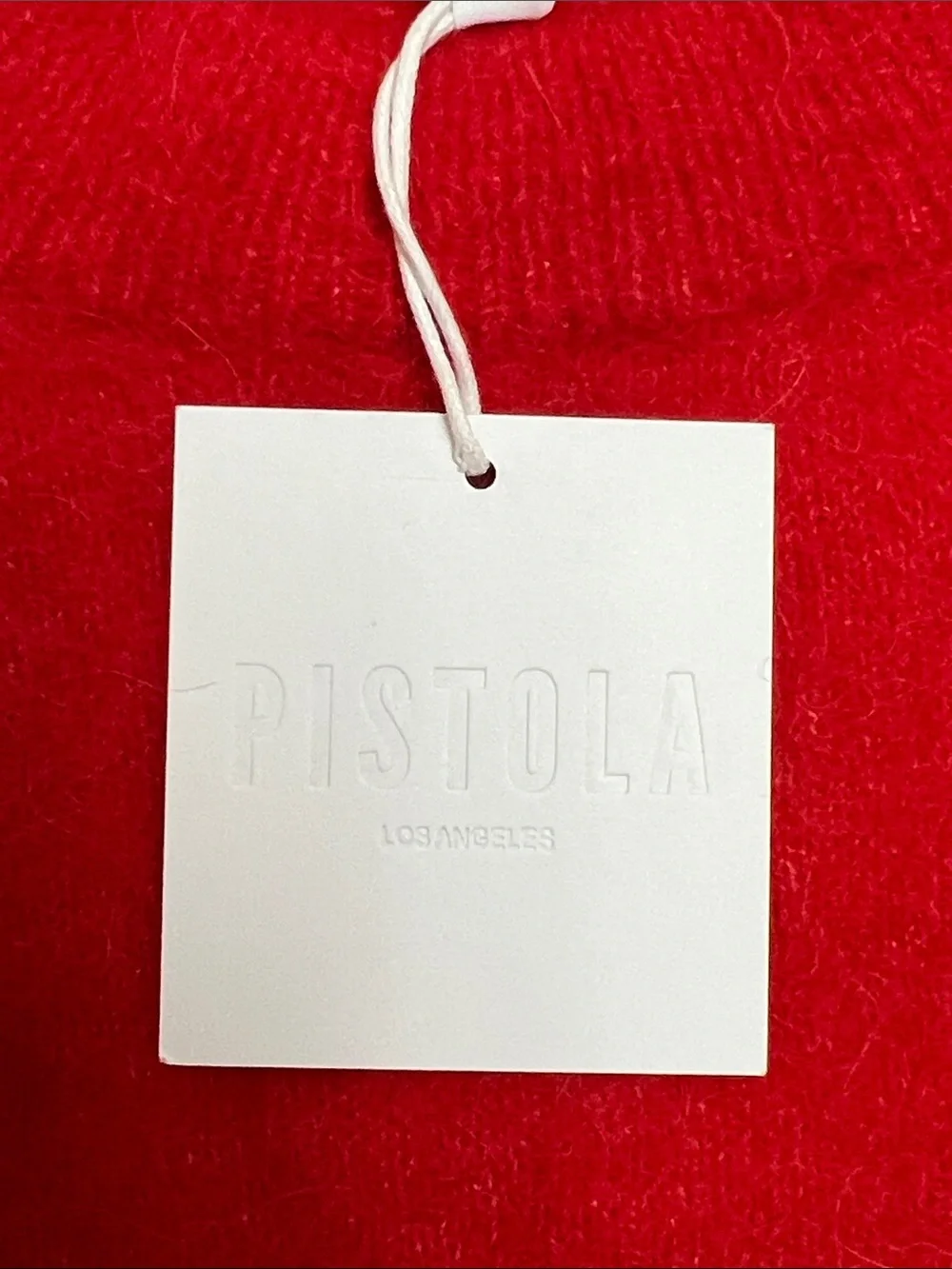 NWT Pistola Sara Shrunken Crewneck Alpaca Sweater In Rogue Red